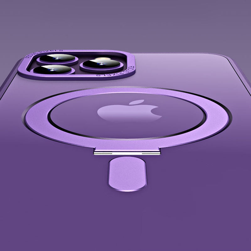 For iPhone 13 Pro Max 6.7 inch Compatible with MagSafe Skin-touch Phone Case Electroplating Camera Frame Design PC TPU Kickstand Cover For iPhone 13 Pro Max 6.7 inch Compatible with MagSafe Skin-touch Phone Case Electroplating Camera Frame Design PC TPU Kickstand Cover